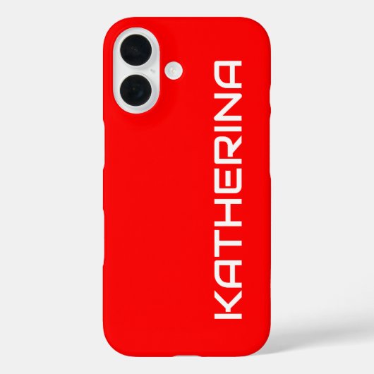 Coques Case-Mate iPhone Couleur solide rouge | Nom blanc classique (Verso)
