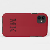 Coques Case-Mate iPhone Couleur solide rouge rubis | Initiale minimale (Dos (Horizontal))