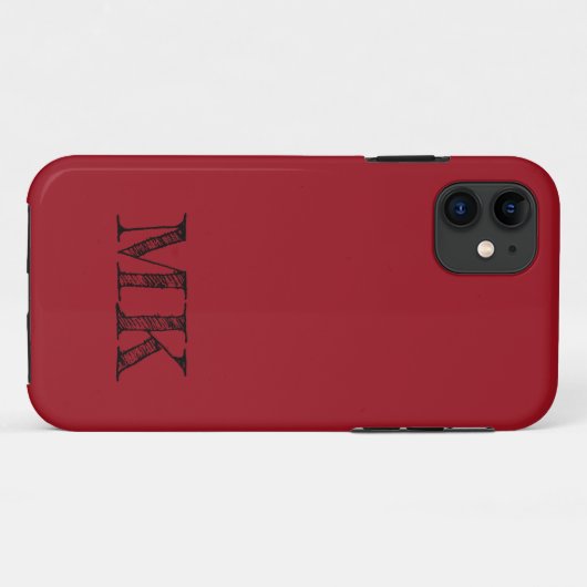 Coques Case-Mate iPhone Couleur solide rouge rubis | Initiale minimale (Dos (Horizontal))