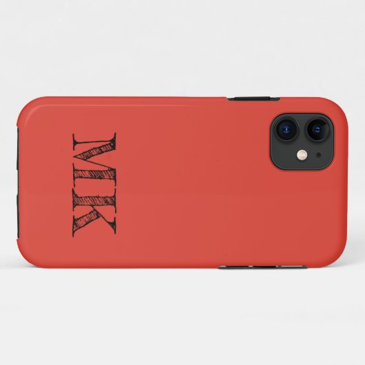 Coques Case-Mate iPhone Couleur solide Vermilion | Initiale minimale moder (Dos (Horizontal))