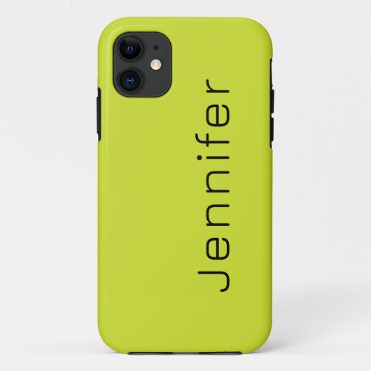 Coques Case-Mate iPhone Couleur solide vert poire | Nom minimal (Dos)