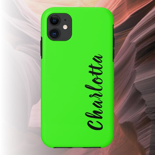 Coques Case-Mate iPhone Couleur solide verte néon | Personnaliser