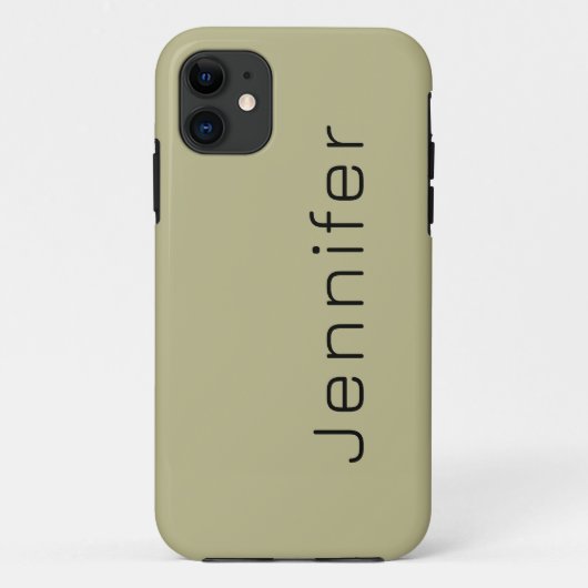 Coques Case-Mate iPhone Couleur solide verte Sage | Nom minimal (Dos)