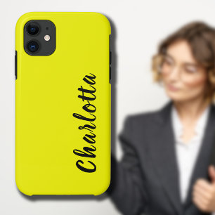 Case-Mate iPhone Case Couleur uni jaune néon Personnaliser