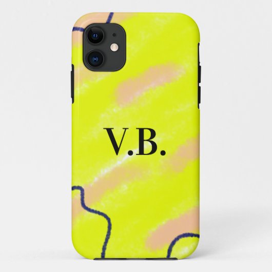 Coques Case-Mate iPhone Couleur unie simple ajouter un nom texte monogramm (Dos)