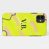 Coques Case-Mate iPhone Couleur unie simple ajouter un nom texte monogramm (Dos (Horizontal))