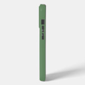 Coques Case-Mate iPhone Couleur unie vert pin et initiales blanches (Verso / Gauche)