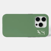 Coques Case-Mate iPhone Couleur unie vert pin et initiales blanches (Verso (horizontal))