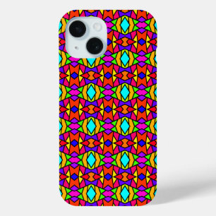 Coque Pour iPhone 15 Couleurs arc-en-ciel Patchwork Motif de répétition