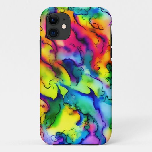 Coques Case-Mate iPhone Couleurs arc-en-ciel peinture à l'aquarelle abstra (Dos)