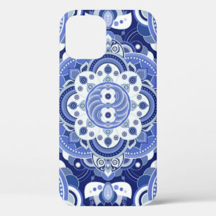 Case-Mate iPhone Case Couleurs bleues motif géométrique vintage. Inde lé