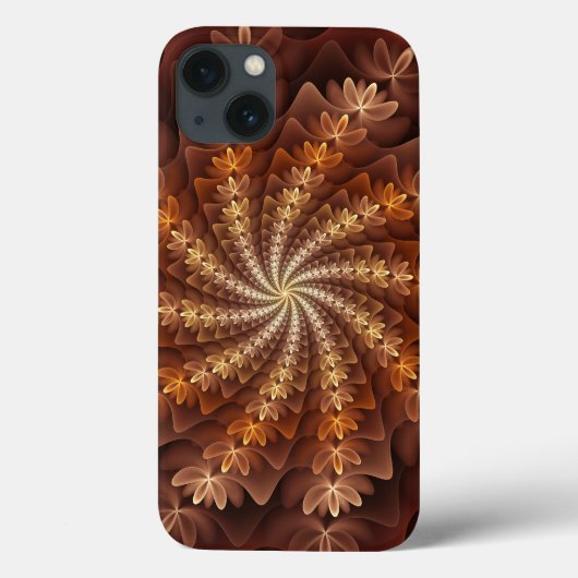 Coques Case-Mate iPhone Couleurs D'Automne Chaudes, Art Fractal Abstrait M (Verso)