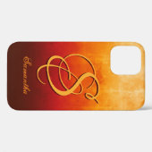 Coques Case-Mate iPhone Couleurs de feu style rustique Nom Monogramme (Verso (horizontal))