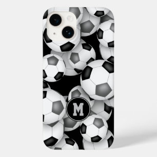 Coque Pour iPhone 14 Couleurs de l'équipe noire gris amusant bals de fo
