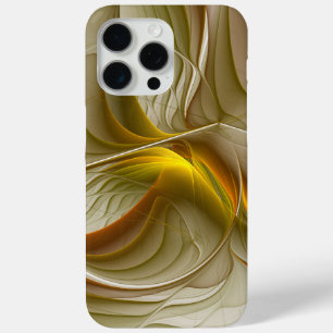 Coque iPhone 15 Pro Max Couleurs de métaux précieux, art fractal abstrait