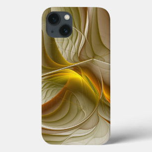 iPhone 13 Coque Couleurs de métaux précieux, art fractal abstrait