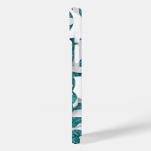 Coques Case-Mate iPhone Couleurs d'équipe blanche turquoises à motifs voll (Verso / Gauche)