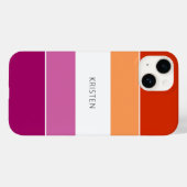 Coques Case-Mate iPhone Couleurs Drapeau Lesbienne Personnalisées Frappes (Verso (horizontal))
