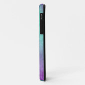 Coques Case-Mate iPhone Couleurs Grunge - Turquoise & violet (Dos/Gauche)