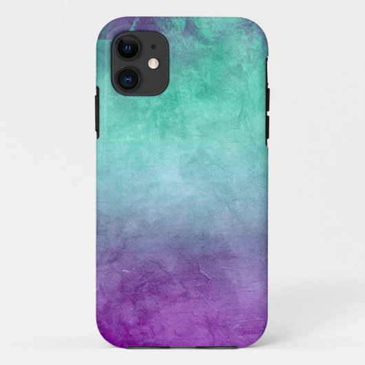 Coques Case-Mate iPhone Couleurs Grunge - Turquoise & violet (Dos)