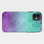 Coques Case-Mate iPhone Couleurs Grunge - Turquoise & violet (Dos (Horizontal))