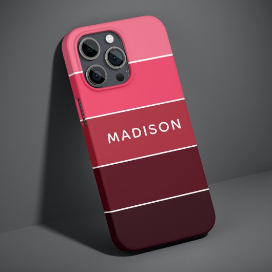 Coques Case-Mate iPhone Couleurs Modernes Roses Bloc de Couleurs Nom Perso
