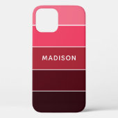 Coques Case-Mate iPhone Couleurs Modernes Roses Bloc de Couleurs Nom Perso (Verso)