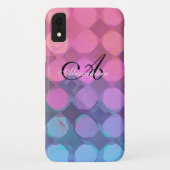 Coques Case-Mate iPhone Couleurs pastel Monogramme d'aquarelle circulaire  (Dos)