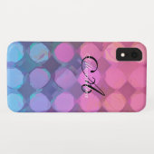 Coques Case-Mate iPhone Couleurs pastel Monogramme d'aquarelle circulaire  (Dos (Horizontal))