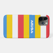 Coques Case-Mate iPhone Couleurs rayées du drapeau d'Aruba (Dos (Horizontal))