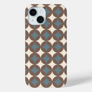 Coque Pour iPhone 15 Couleurs rétro Mi-Siècle Cercles modernes