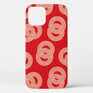 Case-Mate iPhone Case Couleurs rouges, anneaux rayés verrouillés motif.