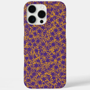 iPhone 16 Pro Max Case Couleurs sportives de l'équipe violet et Gold Star