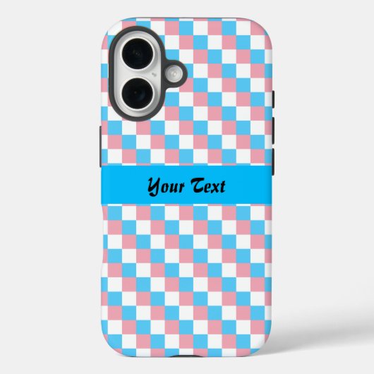 Coques Case-Mate iPhone Couleurs transgenres à damiers motif (Verso)