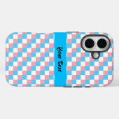 Coques Case-Mate iPhone Couleurs transgenres à damiers motif (Verso (horizontal))