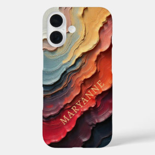Coques iPhone 16 Couleurs Uniques de peinture séchée tendance