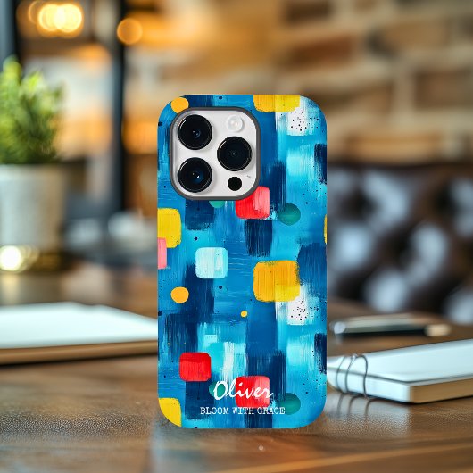 Coques Case-Mate iPhone Coup de pinceau abstrait avec nom et phrase person