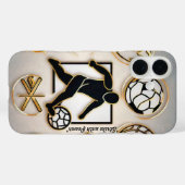 Coques Case-Mate iPhone "Coup d'envoi d'or" (Verso (horizontal))