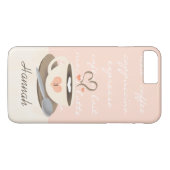 Coques Case-Mate iPhone Coupe de café cardiaque monogramme (Dos (Horizontal))