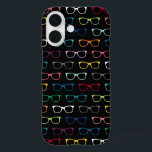Coques iPhone 16 Coupe Nerdy Hipster Lunettes Motif Coloré Noir<br><div class="desc">Un coque iPhone 16 mignon et nerdy avec un hipster coloré lunettes motif sur un arrière - plan noir. Idéal pour les vers de livres,  les geeks,  les opticiens,  et plus !</div>
