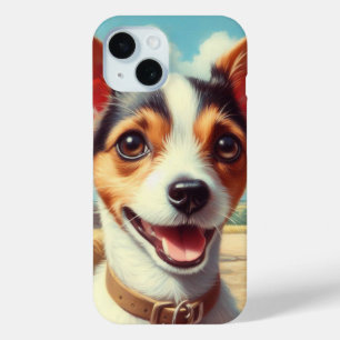 Coque Pour iPhone 15 Coupe Toy Fox Terrier Peinture