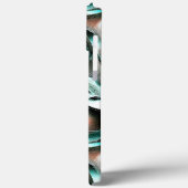 Coques Case-Mate iPhone Coupes tordues en cyan argenté avec rainures sur c (Verso / Gauche)