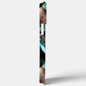 Coques Case-Mate iPhone Coupes tordues en cyan argenté avec rainures sur c (Verso / Droite)