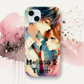 Coques Case-Mate iPhone Couple d'Anime romantique mignon Embracant Personn