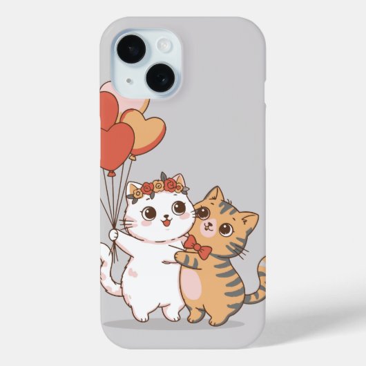 Coques Case-Mate iPhone Couple de chatons adorable qui s'embrassent (Verso)