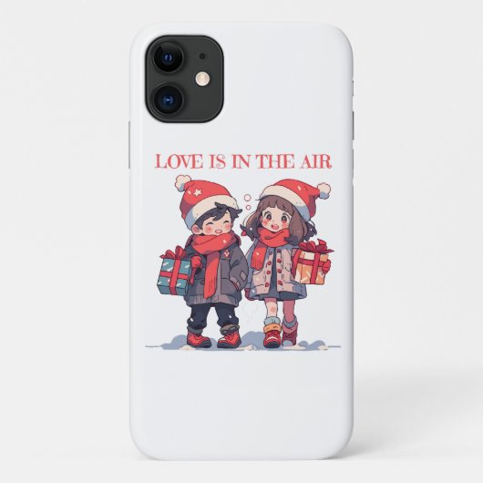 Coques Case-Mate iPhone Couple de Noël - L'amour est dans l'air (Dos)