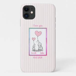 Case-Mate iPhone Case Couple d'éléphant rose doux