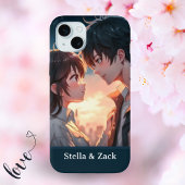 Coques Case-Mate iPhone Couple du coucher de soleil d'Anime