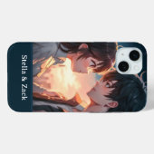 Coques Case-Mate iPhone Couple du coucher de soleil d'Anime (Verso (horizontal))