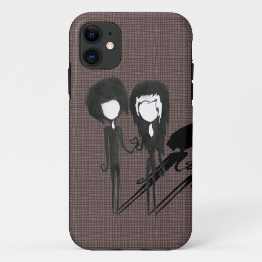 Coques Case-Mate iPhone Couple goth emo mignon garçon et fille (Dos)